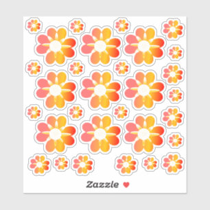 30 Orangefarbene Blume-Aufkleber Aufkleber