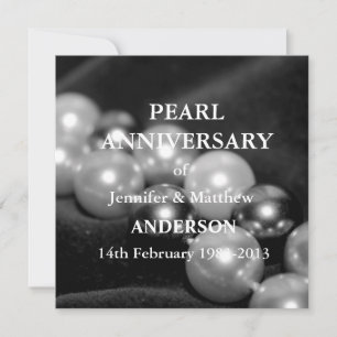 30. Pearl Wedding Anniversary Celebarationll (B&W) Einladung