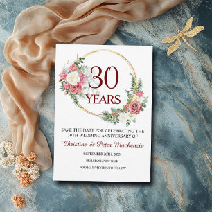 30. Pearl Wedding Jubiläum Save The Date