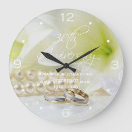 30. Pearl Wedding Jubiläum St.Joseph Lily Große Wanduhr