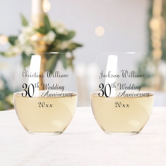 30. Pearl Wedding Jubiläum Weinglas Ohne Stiel (Insitu (Hochzeit))