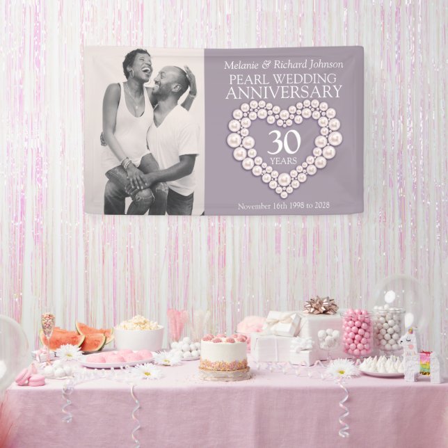 30. Perlenhochzeit Foto Banner (Party)