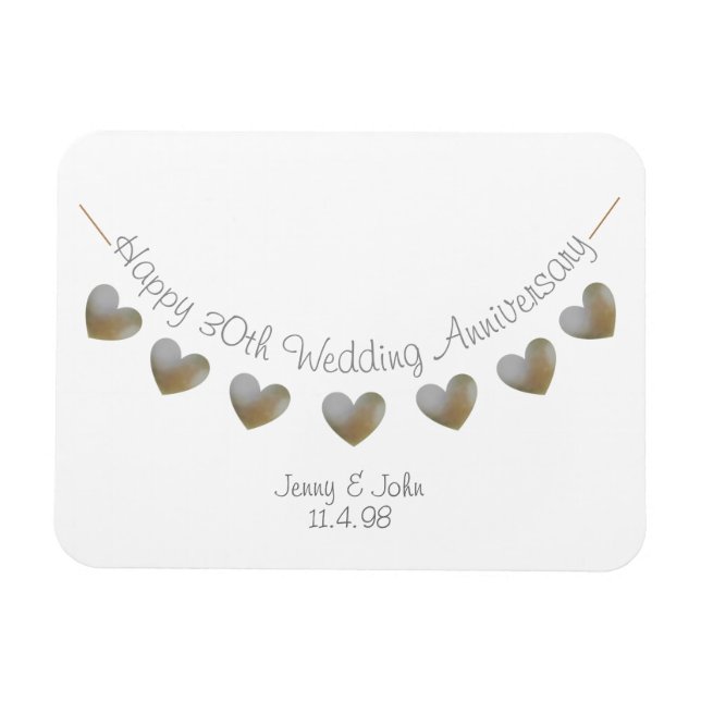 30. Perlenhochzeit-Geschenk Magnet (Horizontal)