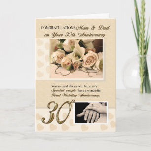 30. Perlenhochzeit Mama und Papa Karte