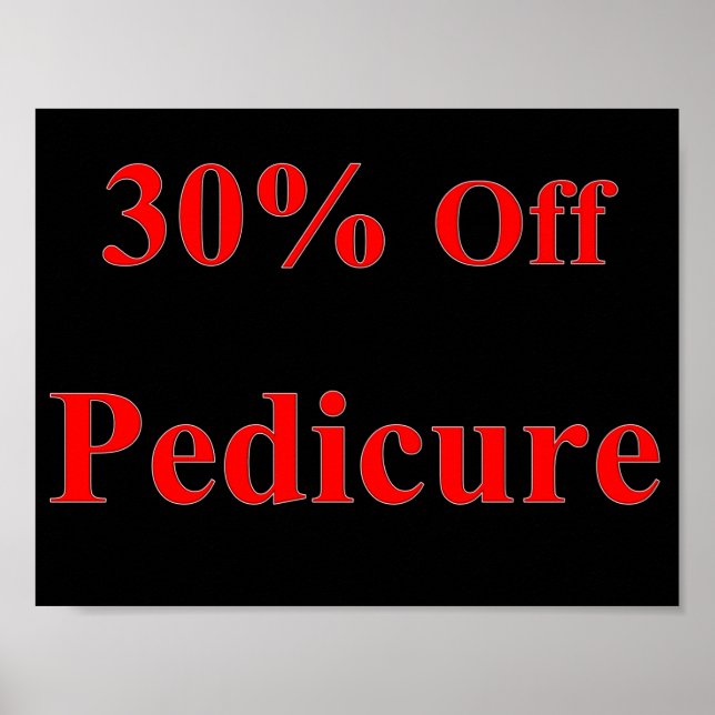 30 % Preisnachlass für Pediküre Poster (Vorne)