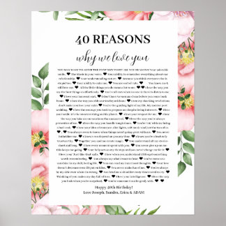 30 Raison pour laquelle nous aimons Poster