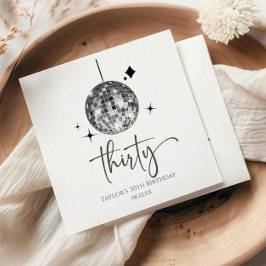 30. Silver Disco Ball 30. Geburtstag Party Serviette