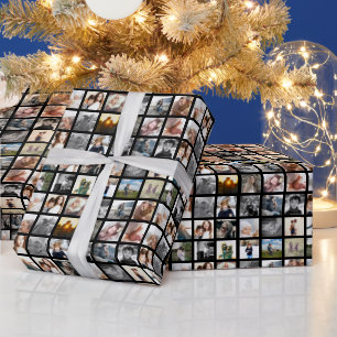 30 Square FotoCollage Geschenkpapier