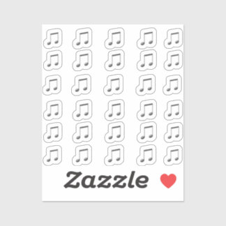 30-Stickers Dunkle Silber Metallic 3D-Musiknoten Aufkleber