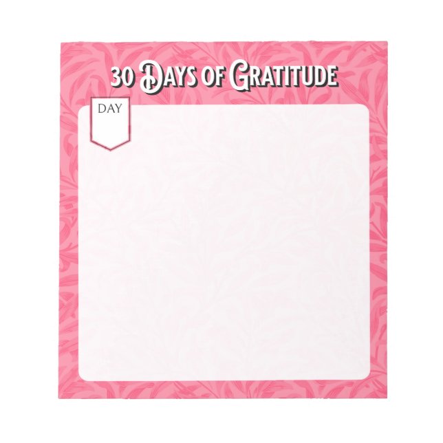 30 Tage Dankeschön Notepad Notizblock (Vorderseite)