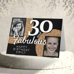 30 und Fabelhaft Gold Glitter 2 Foto 30. Geburtsta Karte