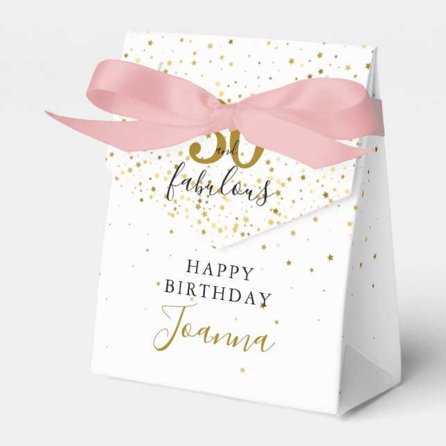 30 und fabelhafte Birthday Gold und Black Elegant Geschenkschachtel (Vorderseite)
