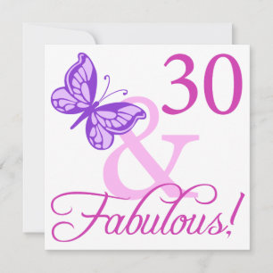 30 und fabelhafte Geburtstagsgeschenke (Pflaume) Karte