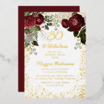 30 und Fabulous Glam Rose Floral Geburtstagsparty Folieneinladung<br><div class="desc">Elegante und klassische dunkelrote und bordeauxrote Rose mit Samenperlen auf einem Spritzer "30 and Fabulous" Geburtstagsdesign von Holiday Hearts Designs. Der gesamte Text ist reale Goldfolie und der Spritzer-Rahmen ist eine Kombination aus Goldfolie und goldfarbenem Farbverlauf. Saatperlen sind Imitate gedruckt.</div>