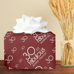 30 und Fabulous Modern 30. Geburtstag Geschenkpapier