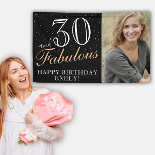 30 und Fantastisch Elegant Schwarzes 30. Geburtsta Banner