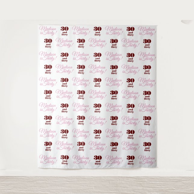 30 und Kokettes Party - Hintergrundschritt und wie Wandteppich (Vorderseite)