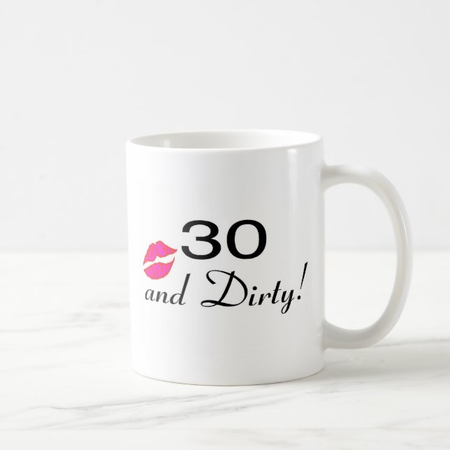 30 und schmutzige Lippen Kaffeetasse (Rechts)