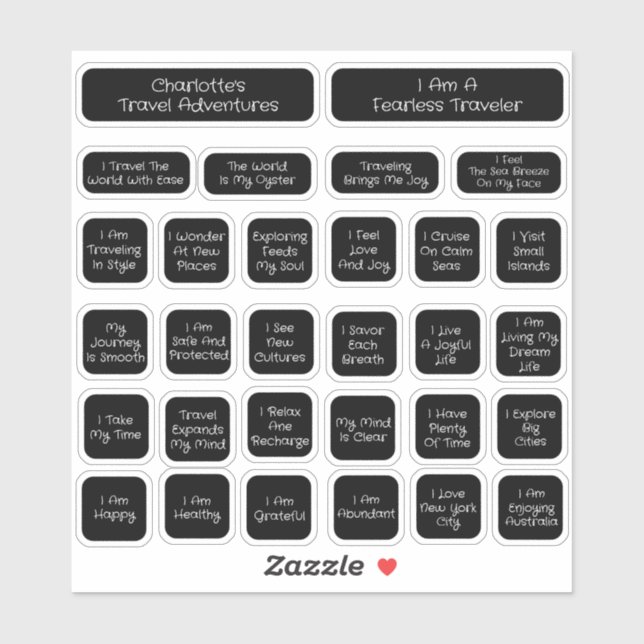 30 Vorlage für die schwarze Reise Aufkleber (Blatt)