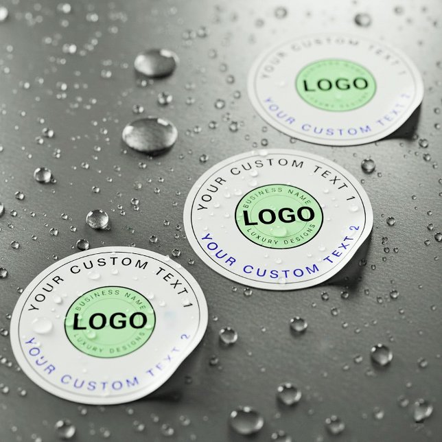 30 Waterproof Stickers (Business Logo, Brand Text) Etiketten (small batch custom logo stickers, waterproof business branding labels)
