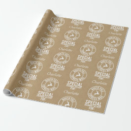 30" x15" Kraft Weißer Name Nordpol aus Santa Geschenkpapier
