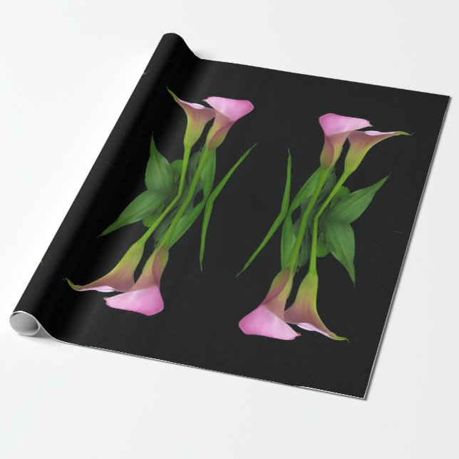 30" x 6' Calla Lily Wrapping Paper Roll Geschenkpapier (Ungerollt)