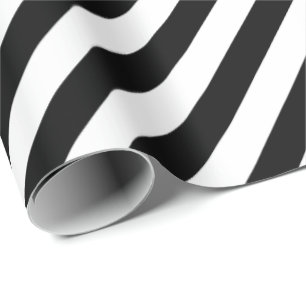 30 x 6 matte Schwarz-weiße Diagonalstreifen Geschenkpapier