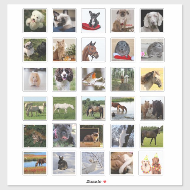30 x Custom FOTO Collage Scrapbooking Journal Aufkleber (Blatt)