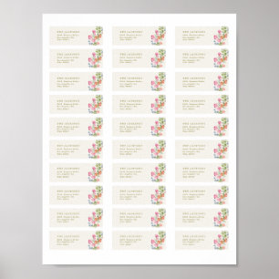 30 x Frühjahrs-Blumen-Adressen-Etiketten zum Ausdr Poster