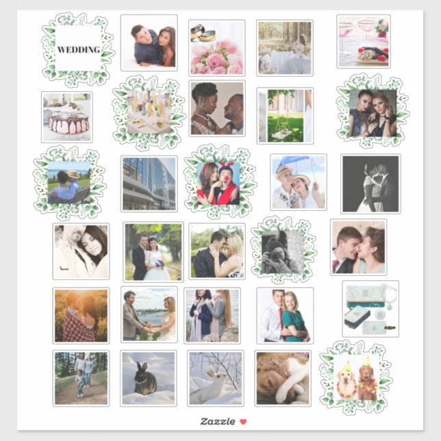 30 x WEDDING FOTO Collage Journal Planner Blätter Aufkleber (Blatt)