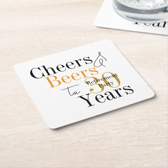 30 Years Retirement Cheers Beers Minimal Party Rechteckiger Pappuntersetzer (angewinkelt)