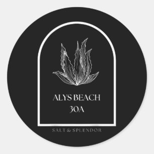 30a Florida Alys Beach Urlaubs-Souvenir-Grafik Runder Aufkleber