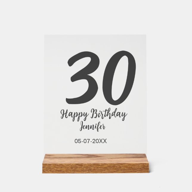 30e anniversaire ajouter nom date année noir modèl (Recto)