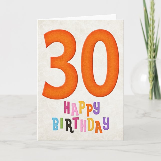 30e anniversaire Bonne carte d'anniversaire Design (Devant)