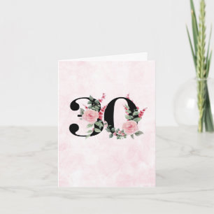30e anniversaire Carte de voeux - Floral Age 30