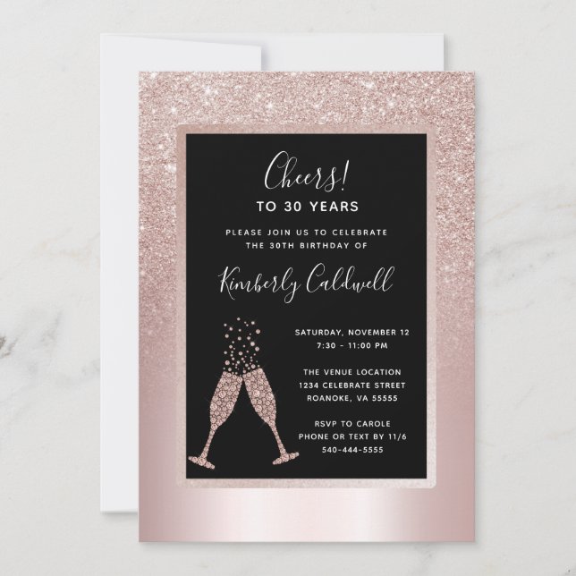 30e anniversaire Champagne Toast Party Invitation (Devant)