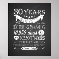 30e anniversaire de mariage, tableau noir, 30 ans