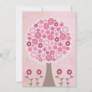 30e anniversaire Designer Pink Tree Invitation