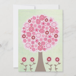30e anniversaire Designer Pink Tree Invitation