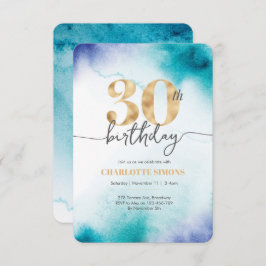 30e anniversaire Eau turquoise invitation