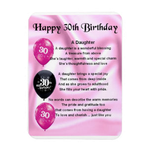 30e anniversaire fille magnet poème