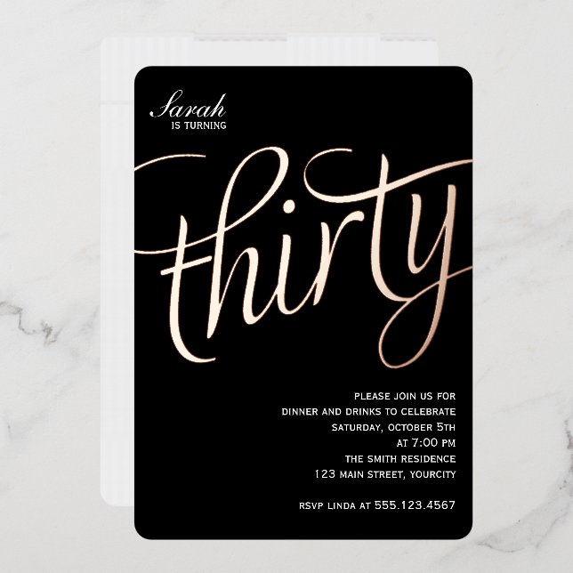 30e anniversaire Foil Invitation (Enveloppe)