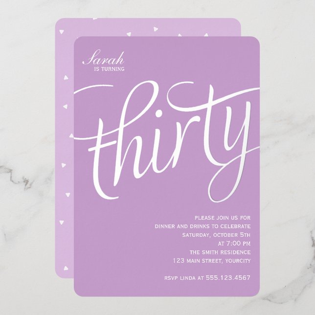 30e anniversaire Foil Invitation (Recto/Verso)