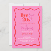 30e anniversaire Invitation Bye Bye 20s frontière