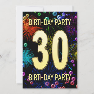 30e anniversaire Invitation fête feux d'artifice