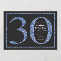 30e anniversaire Invitation Parties scintillant bl
