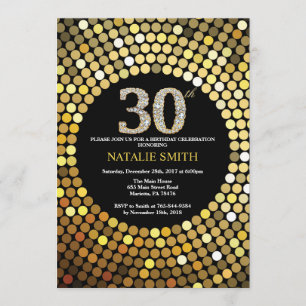 30e anniversaire Invitation Parties scintillant no