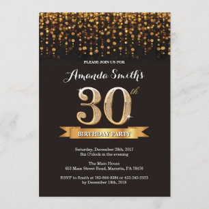 30e anniversaire Invitation Parties scintillant no