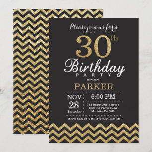 30e anniversaire Invitation Parties scintillant no