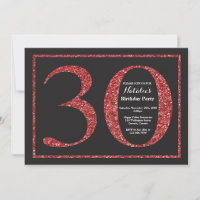 30e anniversaire Invitation Parties scintillant ro